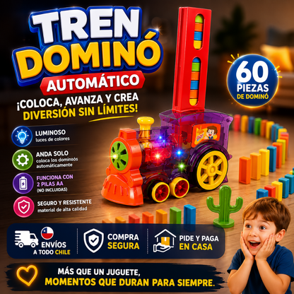Juguete Tren Domino Luces Sonido 60 Pcs