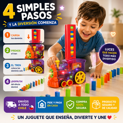 Juguete Tren Domino Luces Sonido 60 Pcs